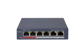 SWITCH POE 4PORTURI 65 W SMART MANAGED „DS-3E1106P-EI” (timbru verde 2 lei)