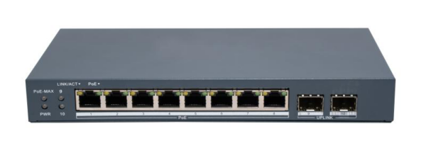 SWITCH GIGABIT 8PORTURI 8XPOE „DS-3E1510P-EI/M-8P2F” (timbru verde 2 lei)