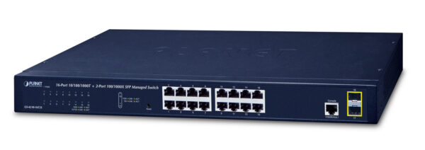 NET SWITCH 16PORT 1000M/GS-4210-16T2S PLANET „GS-4210-16T2S” (timbru verde 2 lei)