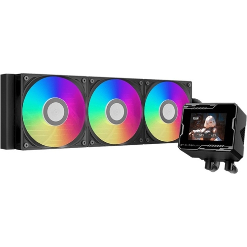 COOLER PCCooler „GT360M ARGB Display”, skt. Intel si AMD, racire cu aer, 3 x 120mm, viteza rotatie pompa 2600 RPM, 3000 RPM, ARGB adresabil, negru „GT360M ARGB Display BK” (timbru verde 2.00 lei)