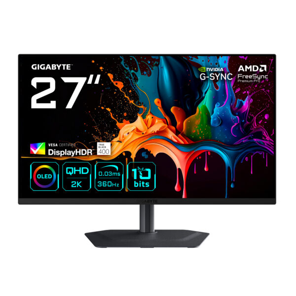 Monitor GIGABYTE MO27Q3, IPS, 27″, QHD, 2560 x 1440, HDMI, DisplayPort, 360Hz, 1ms, Negru „MO27Q3” (timbru verde 7 lei)