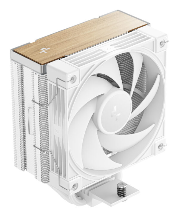 COOLER DeepCool „AK400 G2 WH” skt. Intel si AMD, racire cu aer, vent. 120mm, 2200 rpm, 4 heatpipies, inaltime 156mm, top cover lemn, alb,”R-AK400G2-WHNNMN-GJD” (timbru verde 0.8 lei)