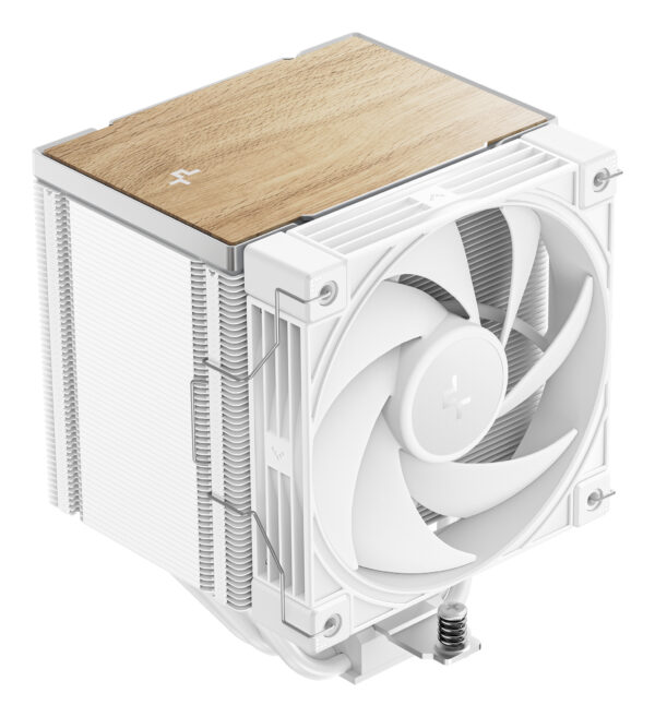 COOLER DeepCool „AK500 G2 WH” skt. Intel si AMD, racire cu aer, vent. 120mm, 2200 rpm, 5 heatpipes, inaltime 159mm, top cover lemn, alb,”R-AK500G2-WHNNMN-GJD” (timbru verde 2 lei)