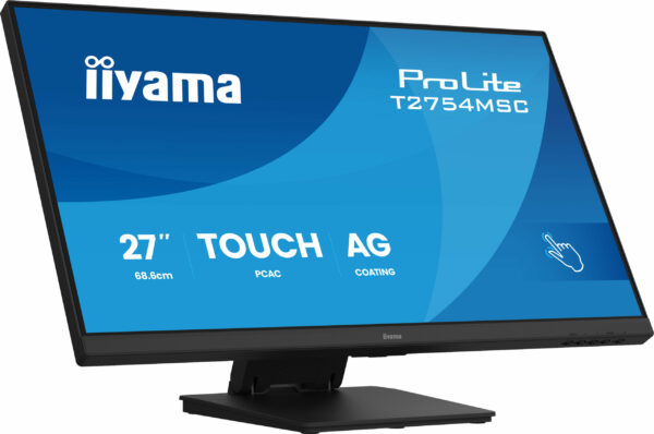 IIYAMA Monitor TOUCH T2754MSC-B2AG InCell PCAP 10pt touchscreen IPS 1920×1080 83Hz, 16:9, 300cd, 1000:1, 4ms, landscape, face-up „T2754MSC-B2AG” (timbru verde 7 lei)