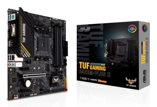 Placa de baza Asus TUF GAMING A520M-PLUS II, AM4, DDR4, mATX, Negru „TUF GAMING A520M-PLUS II”