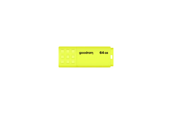 Memorie USB GOODRAM USB flash disk UME2 64GB USB 2.0 galben, Citire 20 MB/s, Sciere 5 MB/s „UME2-0640Y0R11” (timbru verde 0.8 lei)