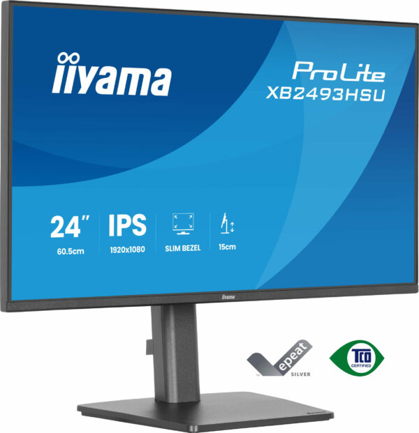 IIYAMA Monitor LED XB2493HSU-B1 23.8″ IPS 1920×1080 120Hz, 16:9. 350cd, 1500:1, 1ms, HDMI, DP, USB HUB, Full Ergo, Pro „XB2493HSU-B1” (timbru verde 7 lei)