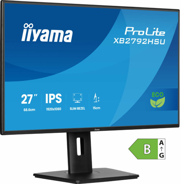 IIYAMA Monitor LED XB2792HSU-B1 27″ IPS 1920×1080 4-side slim bezel 120Hz 300cd 1500:1 3ms HDMI DP USB HUB Full Ergo „XB2792HSU-B1” (timbru verde 7 lei)