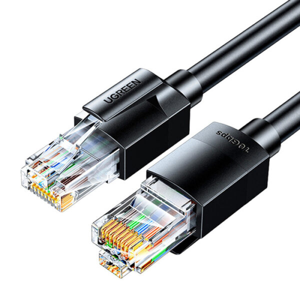 PATCH CORD UTP Ugreen Cat6A, „NW315” cablu shielded rotund, viteza maxima 10 Gbps, braided, 10m, negru „55161” (timbru verde 0.18 lei) – 6941876251612