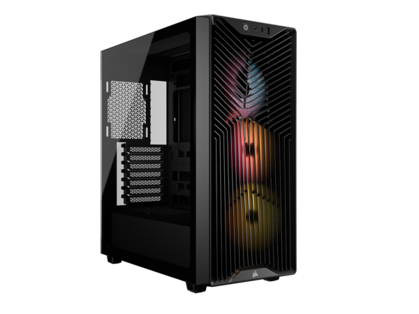 Carcasa Corsair 3200D RS ARGB, Mid-Tower, ATX, 3 ventilatoare incluse RS120 ARGB, Negru „CC-9011344-WW” (timbru verde 0.32 lei)