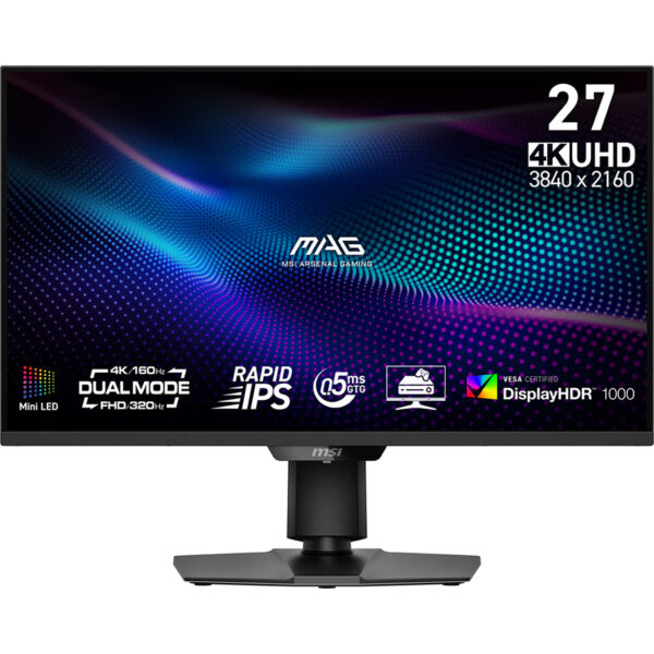 MSI MAG 274QPF X30MV 27inch Rapid VA MiniLED WQHD 300Hz 0.5ms 400 cd/m2 HDM2.1×2 DP Pivot „MAG 274UPDF E16M” (timbru verde 7 lei)