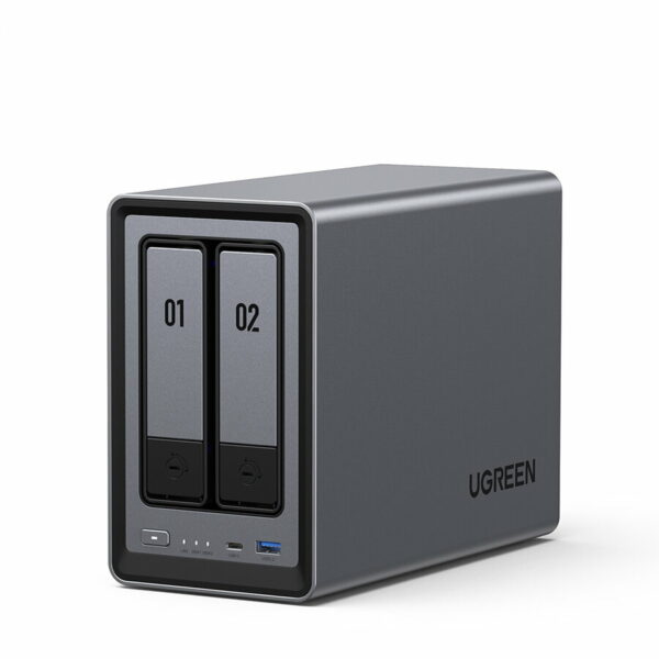 NAS Ugreen „DXP2800”, CPU 3.40 GHz, RAM DDR5 8Gb max 16Gb, SATA 24Tx2 si M.2 8Tx2, LAN 2.5Gbx1, 2xUSB2.0, 1xUSB 3, 1xTypeC 3.2Gen2, HDMI 2.0 4K, „25369” (timbru verde 7 lei) – 6941876223695