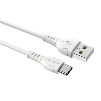 CABLU alimentare si date Borofone „BX51”, Charging Data Cable pt. smartphone, USB la USB Type-C, 3A, 1m, alb „6931474743947” (timbru verde 0.18 lei)