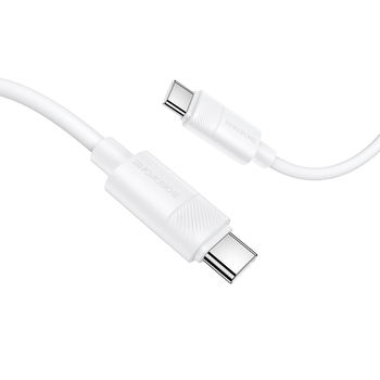 CABLU alimentare si date Borofone „BX123”, Charging Data Cable pt. smartphone, USB Type-C la USB Type-C, 60W, 1m, alb „6941991124242” (timbru verde 0.18 lei)