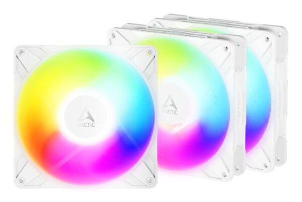 Set 3 ventilatoare Arctic „P14 Pro Reverse A-RGB (White) – 3 Pack”, 140mm, 400 – 2650 RPM, FDB, 98 cfm, 4-Pin Fan Plug + 4-Pin Socket, alb, „ACFAN00328A” (timbru verde 0.54lei)