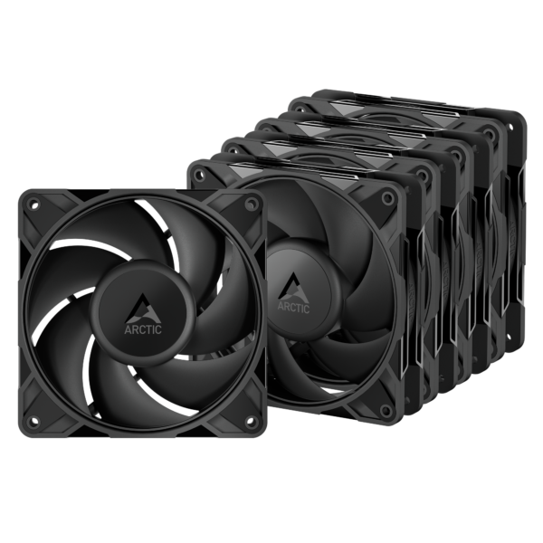 Set 5 ventilatoare Arctic „P12 Pro PST LN – 5 Pack”, 120mm, 450 – 2000 RPM, FDB, 49 cfm, 4-Pin Fan Plug + 4-Pin Socket, negru, „ACFAN00350A” (timbru verde 0.9lei)