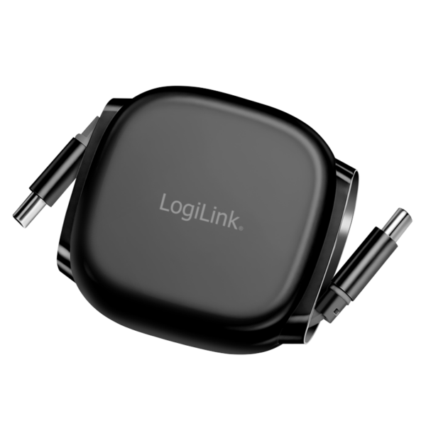 CABLU alimentare si date LOGILINK, pt. smartphone, USB 2.0, USB Type-C (T) la USB Type-C (T), 1m, PD 60W, 480Mbps, retractabil, ecranat, plastic, black, „CU0500” (timbru verde 0.08 lei)