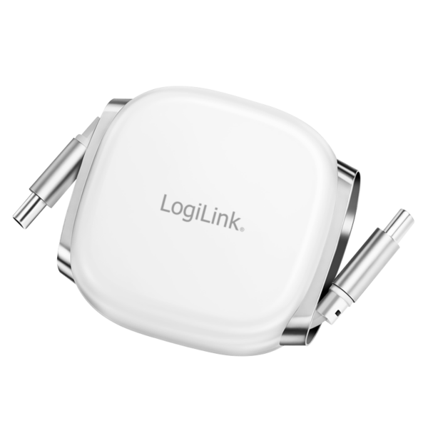 CABLU alimentare si date LOGILINK, pt. smartphone, USB 2.0, USB Type-C (T) la USB Type-C (T), 1m, PD 60W, 480Mbps, retractabil, ecranat, plastic, white, „CU0501” (timbru verde 0.08 lei)