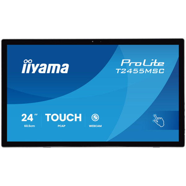 IIYAMA Monitor LED T2455MSC-B2 24″ multi-touch IPS 400cd PCAP integrated webcam and a flexible stand „T2455MSC-B2” (timbru verde 7 lei)