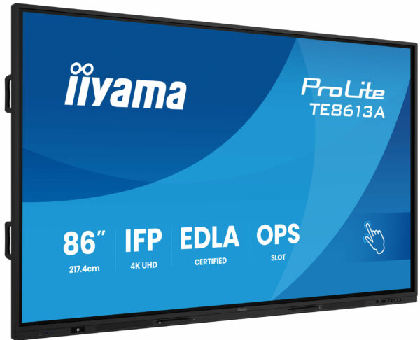 IIYAMA LFD ProLite TE8613A-B2AG 86″ Google EDLA Certified IFP Interactive display 500cd 1200:1 8ms PureTouch-IR iiWare 21E (Android 14 OS, Android 16 summer 2026) „TE8613A-B2AG” (timbru verde 7 lei)