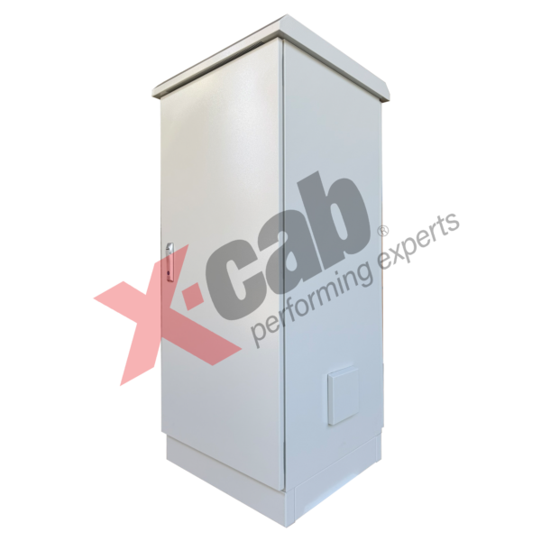 Cabinet metalic de exterior 19″, cu izolatie termica, rack de podea, 27U 600×600 mm, IP-55, Xcab seria F „Xcab-FG196627”