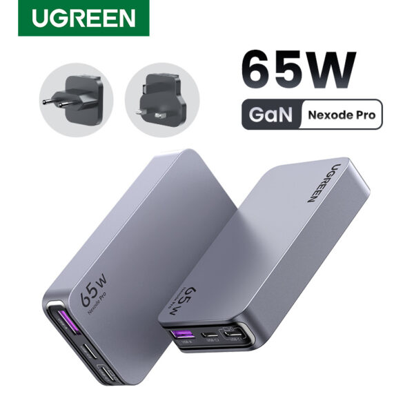 INCARCATOR retea Ugreen Nexode Pro GaN „X753” Quick Charge 65W, ultra-slim, 2 x USB Type-C, 1 x USB, gri „25356” (timbru verde 0.18 lei) – 6941876223565