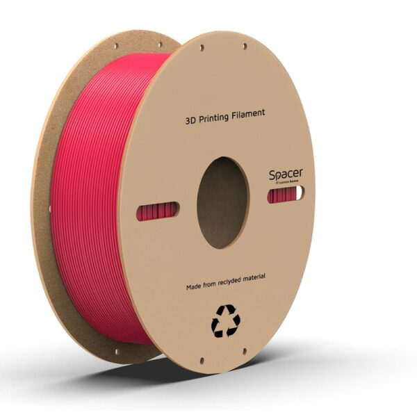 FILAMENT Spacer pt. imprimanta 3D – PLA, 1.75mm diamentru, 1Kg / bobina, aprox. 330m, topire 195-235 grC, rose red, „SPPF-3DP-PLA1.75-01-RR”
