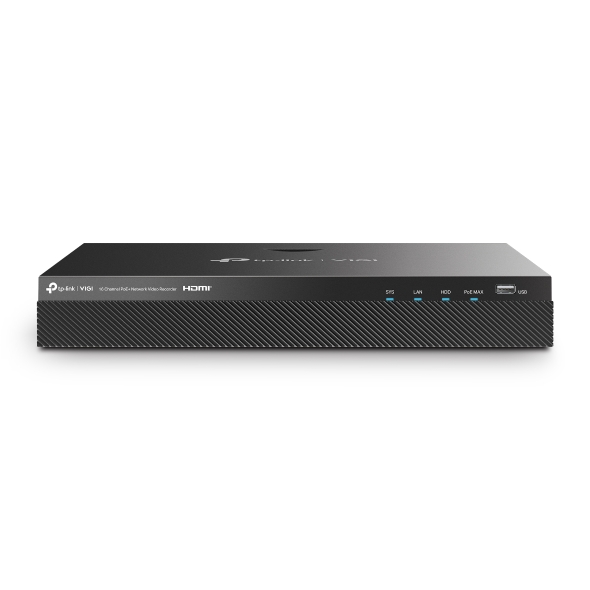 NVR TP-Link VIGI, PoE+ cu 16 canale de retea, 140 W PoE Budget, capacitate max 10 TB, porturi HDMI | VGA | Retea RJ45 | 2 x USB 2.0, „VIGI NVR2016H-16MP”
