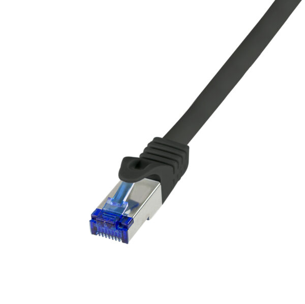 PATCH CORD S/FTP LOGILINK Cat6a, LSZH, Ultraflex, PoE/PoE+/PoE++, cupru, 1 m, negru, AWG26, dublu ecranat „C6A033S” (timbru verde 0.08 lei)