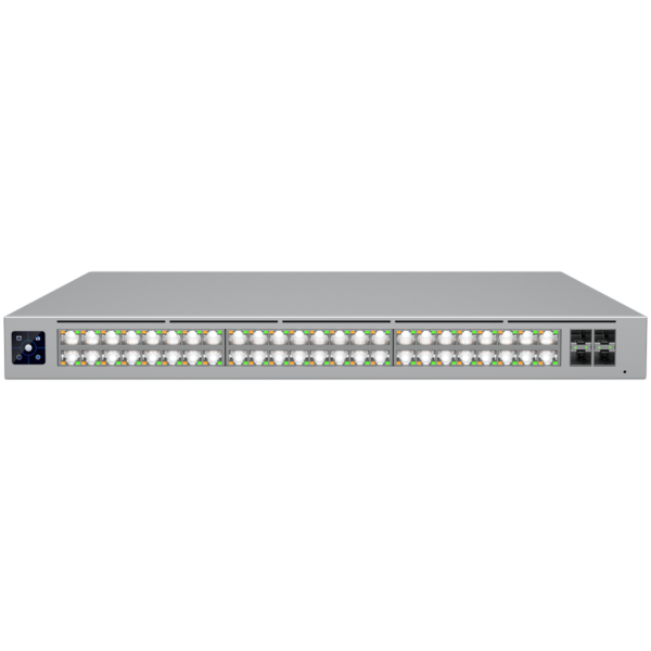 Ubiquiti network switch ECS-48S-PoE-EU Enterprise Campus 48S PoE Enterprise-grade 48-port, Layer 3 Etherlighting PoE+++ switch with Stacking support and high-capacity 10 GbE RJ45 and 25G SFP28 „ECS-48S-POE-EU” (timbru verde 2 lei)