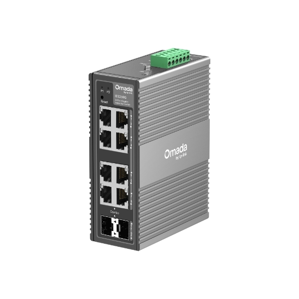 SWITCH INDUSTRIAL TP-Link, easy managed cu 8 porturi Gigabit, 2xxxx Sloturi Combo SFP/RJ45 Gigabit, 6xxxx Porturi RJ45 10/100/1000 Mbps, alimentare redundanta 1+1 DC 9.6-60V, „IES208G” (timbru verde 0.8 lei)