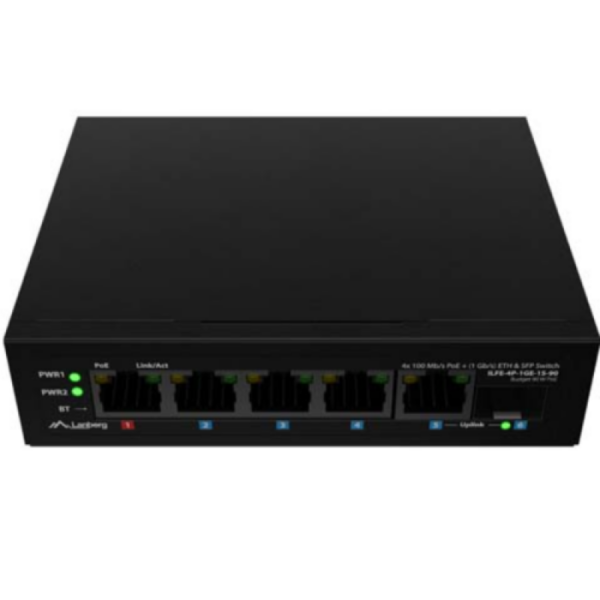 Switch Lanberg 1XBT 3XAT SFP/ETH „ILFE-4P-1GE-1S-90” (timbru verde 2 lei)