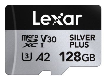 Card de memorie Lexar Professional SILVER Plus LMSSIPL128G-BNANG, 128GB, microSDXC, UHS-I U3, V30 „LMSSIPL128G-BNANG” (timbru verde 0.03 lei)