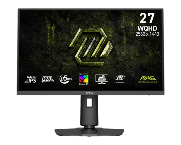 Monitor MSI MAG 274QPF X32, 27″, Rapid IPS, WQHD, 2560×1440, HDMI, DisplayPort, Adaptive-Sync, Pivot, 320Hz 0.5ms, Negru „MAG 274QPF X32” (timbru verde 7 lei)