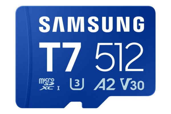 SAMSUNG T7 microSD Memory Card 512GB for Smartphones Tablets and Handheld Consoles up to 170MB/s Read „MB-MB512T/WW” (timbru verde 0.03 lei)