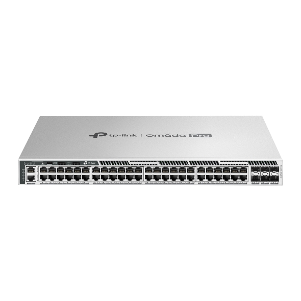 SWITCH TP-Link cu management L3, Omada Pro 48-Port Gigabit cu 6-Port 10GE SFP+ L3 Stackable Managed Switch „S6500-48G6XF” (timbru verde 2 lei)