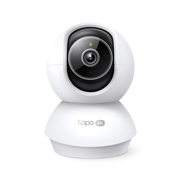 CAMERA IP TP-LINK, wireless, pan/tilt, lentila fixa, pt. interior, dist. IR 12 m, unghi 360xxxx (orizontal) + 114xxxx (vertical), 4K 8MP, detectie AI, carcasa plastic, slot SD card „Tapo C250” (timbru verde 0.8 lei)