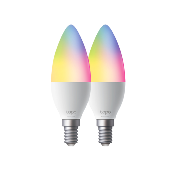 BEC LED wireless TP-LINK, 470lm, 4.8W, fasung E14, temp culoare 2500K – 6500K,ctr prin smartph.cu apl.Tapo, ajustare auto a luminii in fct. de mom zilei „Tapo L430C(2-pack)”