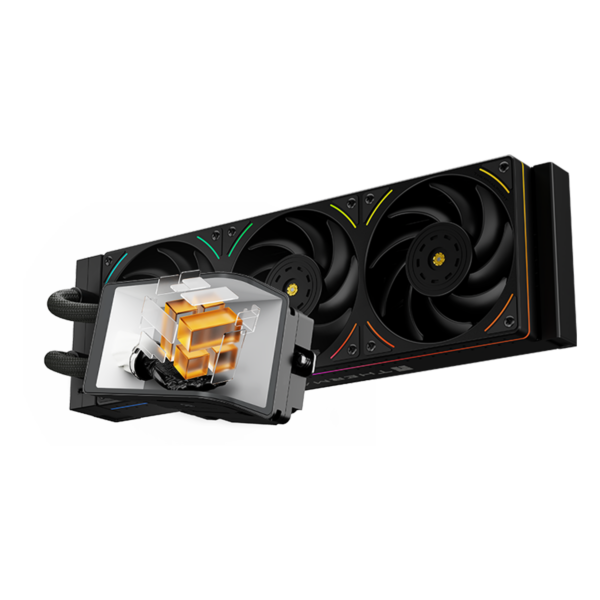 COOLER Thermalright „Wonder Vision 360 UB Argb Black”, skt. Intel si AMD, racire cu lichid AIO, 3 x 120mm, 2150 rpm, pompa 6400 rpm, ecran AMOLED 6.67″, ARGB, negru, „Wonder Vision 360 UB Argb Black” (timbru verde 2 lei)