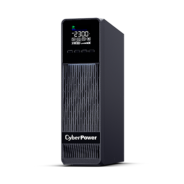UPS CYBER POWER Online dubla conversie cu Sinusoida Pura, slim tower, 1000VA 900W 1xIEC C13 2xSchuko, 2x 12V/9Ah, USB,RS232, Slot SNMP, GreenP, seria OLS, „OLS1KECR” (timbru verde 11 lei)