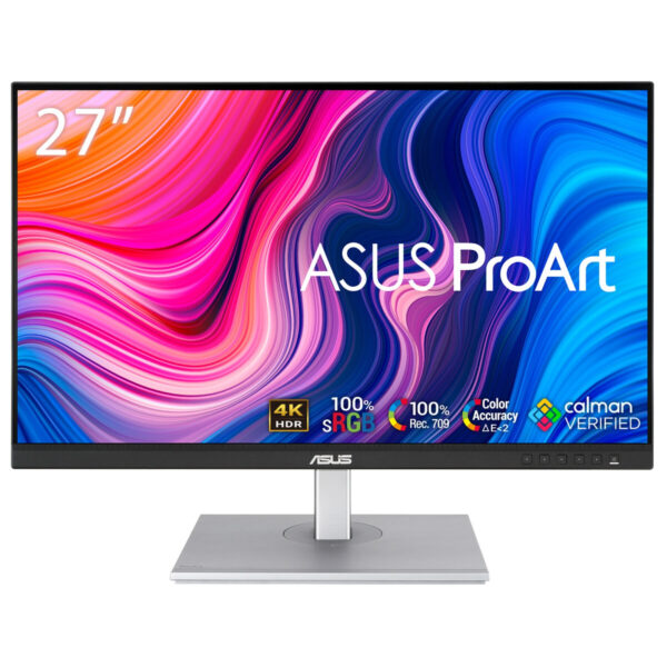 Monitor IPS LED ASUS ProArt Display 27″ PA279CV, 4K UHD (3840 x 2160), HDMI, DisplayPort, Boxe, Pivot (Negru/Argintiu) „90LM06M1-B01170” (timbru verde 7 lei)