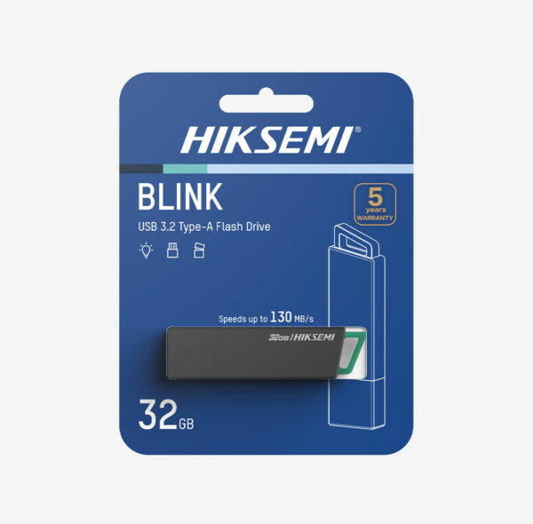 MEMORIE USB 3.2 HIKSEMI 32 GB, capac, carcasa plastic, negru, „HS-USB-E302/32G/U3” (timbru verde 0.03 lei)
