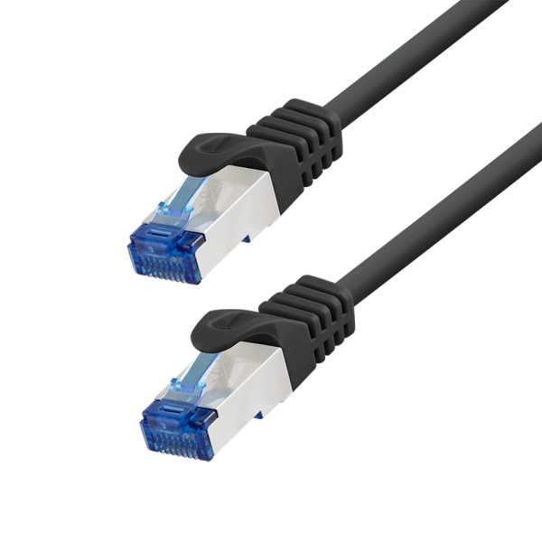 PATCH CORD S/FTP LOGILINK Cat6a, LSZH, Ultraflex, cupru, PoE/PoE+/PoE++, 2 m, negru, AWG26, dublu ecranat „C6A053S” (timbru verde 0.08 lei)