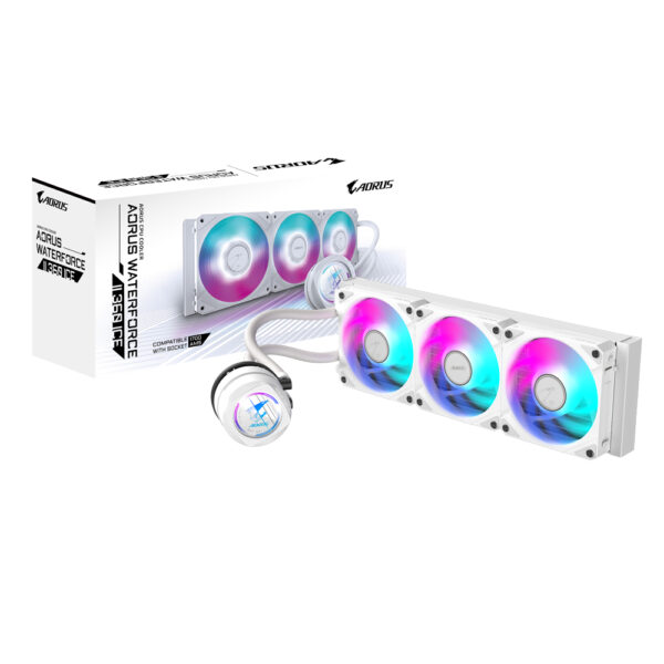 Cooler CPU Gigabyte Aorus Waterforce II 360 ICE, iluminare ARGB, 3x 120mm, 2300 rpm, PWM (Alb) „GP-AORUS WATERFORCE II 360I” (timbru verde 2 lei)