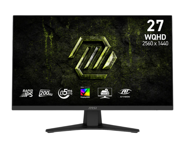 Monitor MSI MAG 274QF E20, 27″, Rapid IPS, WQHD, 2560×1440, HDMI, DisplayPort, Adaptive-Sync, 200Hz, 0.5ms, Negru „MAG 274QF E20” (timbru verde 7 lei)