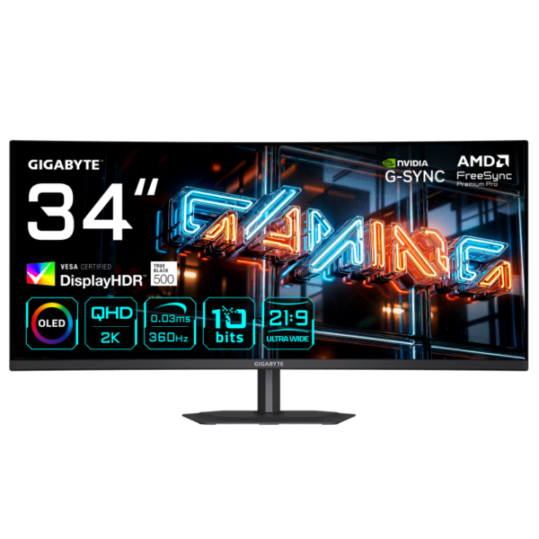 GIGABYTE MO34WQC36 GAMING MONITOR 34″ „MO34WQC36” (timbru verde 7 lei)