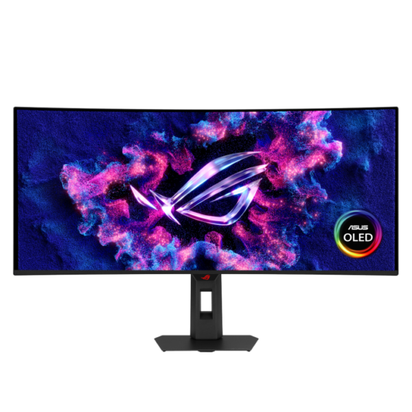 Monitor Asus ROG Strix OLED XG34WCDMS, 34″, QD-OLED, 3440×1440, HDMI, DisplayPort, USB-C PD 15W, FreeSync Premium Pro & G-SYNC, Curbat 1800R, 21:9, 280Hz, 0.03ms, Negru 90LM0D20-B01971 „XG34WCDMS” (timbru verde 7 lei)