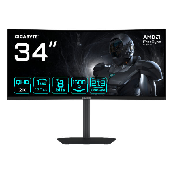Gigabyte GS34WQCA VA 34″ WQHD 120Hz”GS34WQCA EK” (timbru verde 7 lei)