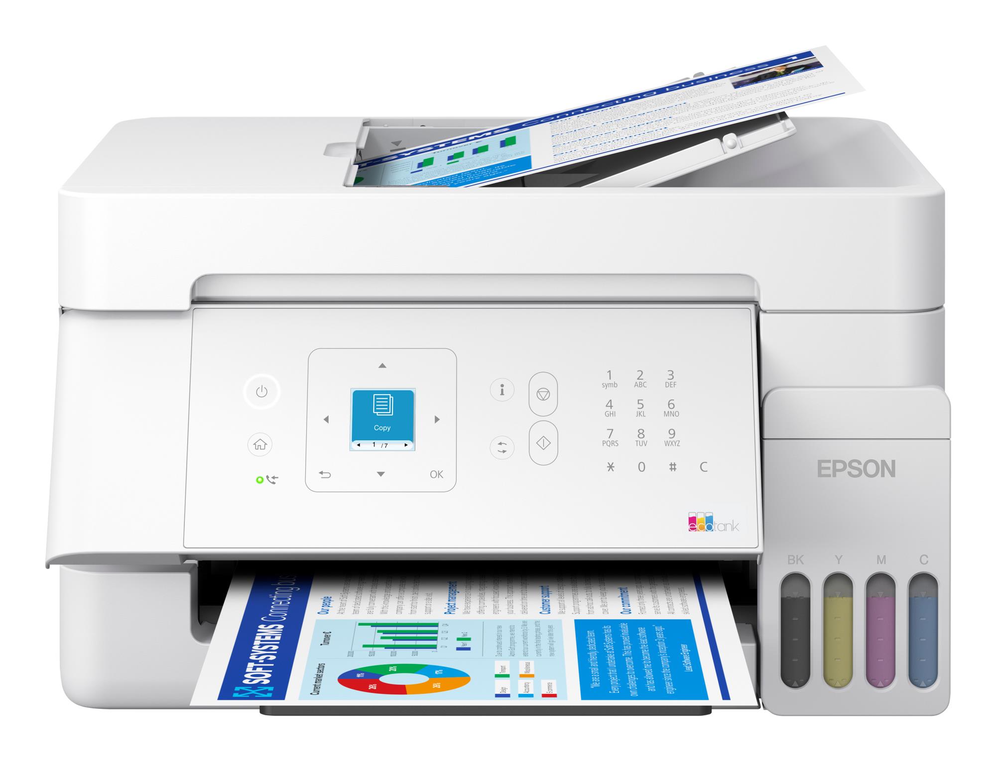 Multifunctional Inkjet CISS Color Epson L5396, A4, Functii: Impr.|Scan.|Cop.|Fax, Viteza de Printare Monocrom: 33ppm, Viteza de printare color: 15ppm, Conectivitate:USB|WIFI|RET, Duplex:nu, ADF:ADF(Timbru Verde 11lei) „C11CL59404”