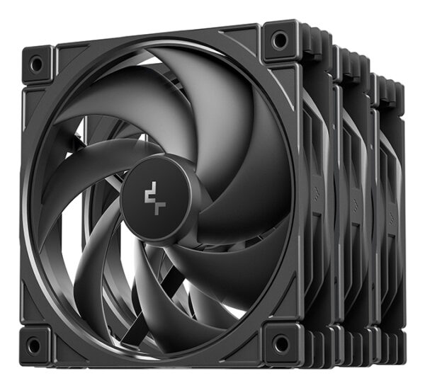 Set 3 ventilatoare DeepCool „FD12 V2 3IN1”, 120mm, 500 – 2500 RPM, hydro bearing, 79 cfm, 4-Pin PWM, negru, „R-FD12V2-BKNPN3-G” (timbru verde 0.54lei)